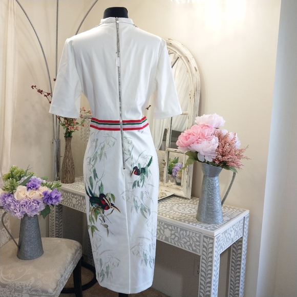 🍒NWT🍒TED BAKER MOLILO BIRD SHEATH DRESS - Picture 12 of 15